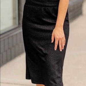 Black Knit Midi Skirt